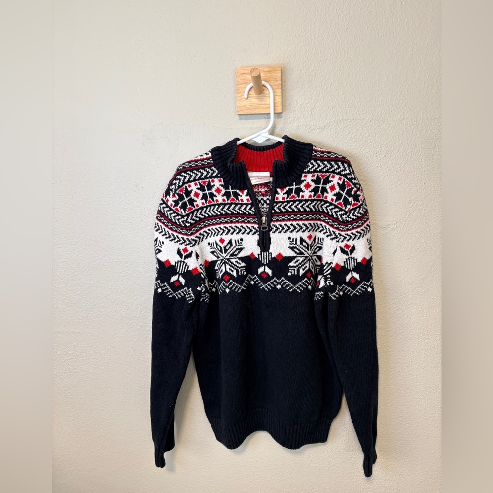 Hanna Andersson Black and White Zip-Up Sweater